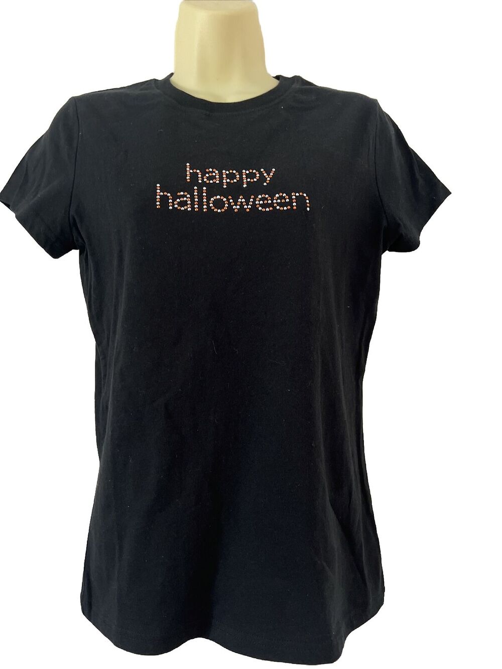 Halloween Tee Shirt Stud Embellished Black Woman Size Medium Short Sleeve Target